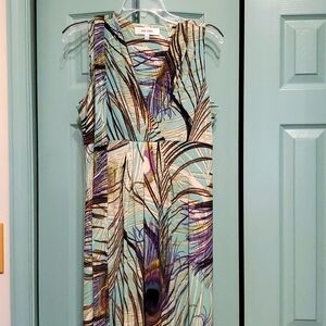 Peacock feather maxi dress